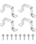 4 Pack 40x40mm stainless steel pipe clamp set with screws for secure mounting in industrial or DIY projects.