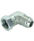 Heavy-Duty Steel JIC Flare Tube Fitting 90 Degree Elbow Swivel Connector, 1-1/16-12 Male JIC To 3/4 Inch Male JIC, Swivel Tube OD, High-Grade Hydraulic Line Fitting For Steel Tubing, steel 90° elbow