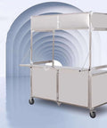 Heavy Duty Food Cart On Wheels For Street Food Markets And Events, Thickened Sheet Metal Construction, Foldable Design