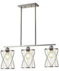 3 Light Clear Glass Cylinder Pendant Lights For Kitchen Island 33 Inch Dope Modern Transitional Island Lighting With Brushed Nickel Finish