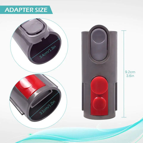 Hardwood Floor Attachment With FlatOut Head And Converter Adapter For Dyson Cordless Sticks Fits V7 V8 V10 V11, adapter size