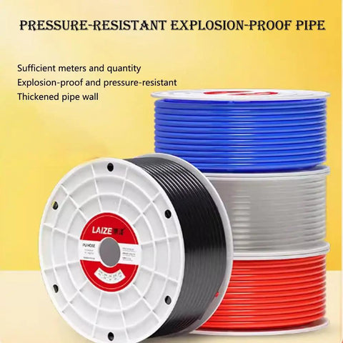 Colorful spools of pressure-resistant explosion-proof pipe with visible labels