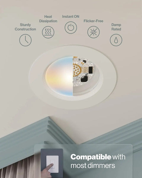 20 Pack 6 Inch Retrofit LED Recessed Lights Featuring 5 Cct Adjustable Warmth And Full Dimming Capabilities To Light Up Your Hangout In Style These Ultra Bright 15W Equivalent Panels Offer Slick Designs And No Sweat Installations For Modern Homes