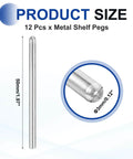12 Pcs 304 Stainless Steel Dowel Pins 3x50 Mm Round Head Flat Chamfered End Furniture Dowels, close-up of pin and dimensions