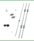 Dual Linear Guide Rail Kit With 1200mm SFU1605 Ball Screw And BF12 BK12 Mounts for CNC Router showing 2 rails, ball screw, and mounts.