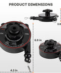 Universal EV Charger Cable Organizer With Retractable Overhead Mount dimensions showing 2.5 in height and 6.9 in width.