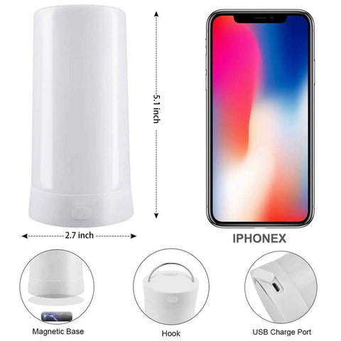 LED Flame Lights With Remote Control And USB Rechargeable Battery Four Modes Dimmable Night Light size comparison to smartphone
