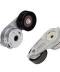 High Performance Serpentine Belt Tensioner And Idler Pulley Kit Keeps Engine Running Smooth For Chrysler 300C Jeep Wrangler Dodge Charger 2004 Plus Prevents Slip Screech And Jumping With Rock Solid Durability. two metal tensioner pulleys