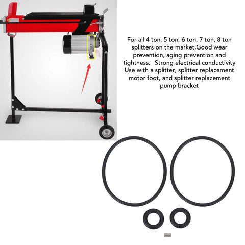 Heavy Duty Log Splitter Seal Kit for 4 to 8 Ton Electric Hydraulic Splitters with Rubber Pump Seal Replacement,
    shown with log splitter setup.