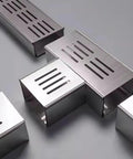 Heavy Duty 304 Stainless Steel Drain Channel For Outdoor Pools And Decks L And T Shaped Trench Drain Kit For Indoor And Outdoor Use Garages Yards Lawns 5x7 cm Debris Blocking Design For Smooth Water Flow