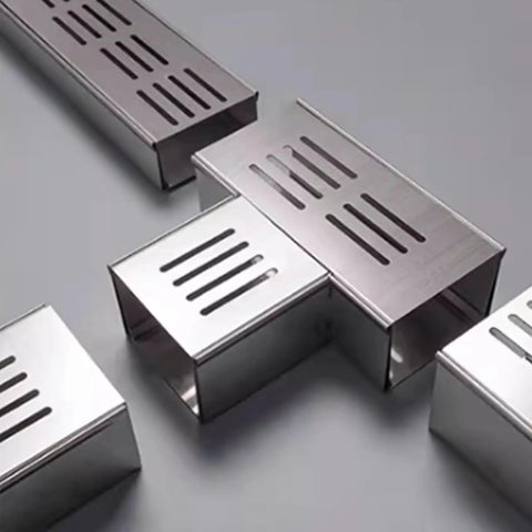 Heavy Duty 304 Stainless Steel Drain Channel For Outdoor Pools And Decks L And T Shaped Trench Drain Kit For Indoor And Outdoor Use Garages Yards Lawns 5x7 cm Debris Blocking Design For Smooth Water Flow