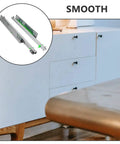 16 Inch Detachable Slow-Close Drawer Slides With Metal Rails, Heavy-Duty Cabinet Glides For Kitchen And Furniture Replacement.
