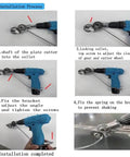 Installation steps for Electric Drill Plate Cutter Nibbler Attachment with Adapter for Sheet Metal Cutting Tool.