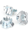3/8 Inch 16 T Nuts 20 Pack Zinc Plated Steel Tee Nut For Wood Fixtures And Rock Climbing Holds, Corrosion Resistant, 7/16 Inch Barrel Length