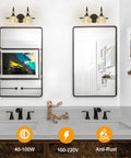 Bathroom with mirrors and 2 Light Dope Vintage Crystal Vanity Lights Wall Sconces in Black Painted Finish with Thick Crystal Glass Shades.