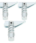 Heavy Duty Forklift Positioner Plunger Pin Set With Reinforced Structure And Large Base, three metal pins for stable locking.