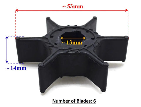 Boat Outboard Water Pump Impeller For F9 F9.9 F15 F20 9.9 15HP Models 63V 44352 01 00 Sierra Six-Blade
