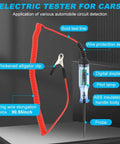 Vehicle Electrical Circuit Tester Pen With 3-48V LED Digital Display, Dual Color Polarity Indicator, Voltage Test Light For Cars And Bikes, Easy Quick Check Diagnostic Tool, Portable Auto Electrical Testing Probe, coiled lead and alligator clip