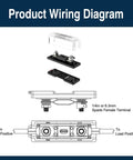 Product wiring diagram for ANL Fuse Block With 35mm DIN Rail Mount And Two 300A 32VDC Fuse Holders 0 Gauge Fuse Holder With Indicator Light