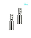 Three Eighths Inch Universal Joint Swivel Socket Adapter For Impact Socket Extensions Built Tough With 360 Degree Rotating End Chrome Vanadium Steel Rust Resistant Pro Grade 2 Pack, 2 pcs