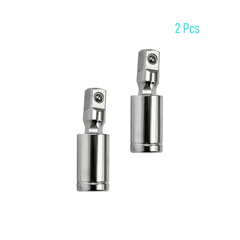 Three Eighths Inch Universal Joint Swivel Socket Adapter For Impact Socket Extensions Built Tough With 360 Degree Rotating End Chrome Vanadium Steel Rust Resistant Pro Grade 2 Pack, 2 pcs