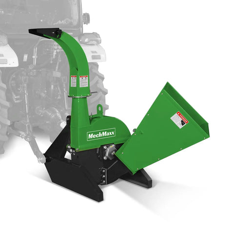 4 Inch PTO Powered 3 Point Wood Chipper Shredder Mulcher Attachment For Tractors Up To 45HP With PTO Shaft Included BX42S Green
