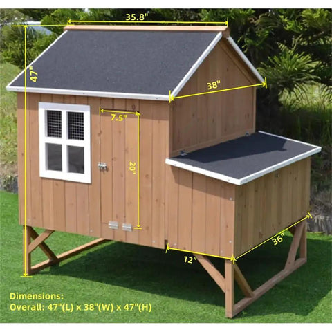 Deluxe Large Wood Chicken Coop For Your Backyard Hen House Fits 4 Big Chickens Or 8 Bantams With 3 Nesting Boxes Solid Fir Construction