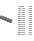 Heavy Duty 175 Piece Stainless Steel Round End Feather Key Set With 15 Sizes For Parallel Drive Shaft Keys And Key Stock Assortment In Fasteners And Mechanical Industry By Tutuxio, showing different dimensions and quantities.