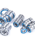 RC Car Parts Compatible With Enduro And Sendero 1 By 10 Scale Beefed Up Bearing Kit, 24 Pcs Wheel Hub Axle Blue Rubber Sealed Bearings