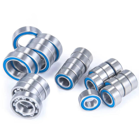 RC Car Parts Compatible With Enduro And Sendero 1 By 10 Scale Beefed Up Bearing Kit, 24 Pcs Wheel Hub Axle Blue Rubber Sealed Bearings