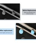Before and after image showing 2 Pack Car AC Valve Caps With Leakproof O Ring Seal For R134a Charging Ports on a metal pipe