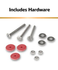 Universal 2 Inch Tank To Bowl Gasket And Hardware Kit Fits Most Two Piece Toilet Tanks Easy Leak Proof Repair For Home And Diy Projects Made In Usa with bolts, nuts, and washers shown.