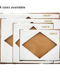 Four sizes of heat press covers including Two Pack 16x24 Heat Press Covers for Top and Bottom Platens, displayed side by side.