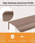 High hardness brown curved aluminum handle edge; part of Finger Edge Pulls Self-Adhesive 8 Pack Concealed Cabinet Drawer Handles.