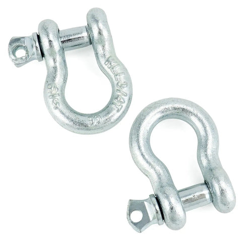 Beefy Five Sixteenth Inch Anchor Shackle Set With Alloy Screw Pin Forged Carbon Steel Ten Pack D Ring Shackles Three Quarter Ton Working Load Limit For Lifting And Rigging, two shackles