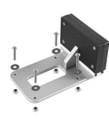 Universal Transom Trolling Motor Mounting Bracket For Kayaks And Small Boats Clamp On Electric Motor Bracket with hardware visible