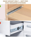 Heavy Duty Undermount Drawer Slide Rear Mounting Brackets Plastic Back Plate Replacement For Face Frame Kitchen Cabinets showing correct and incorrect installation.