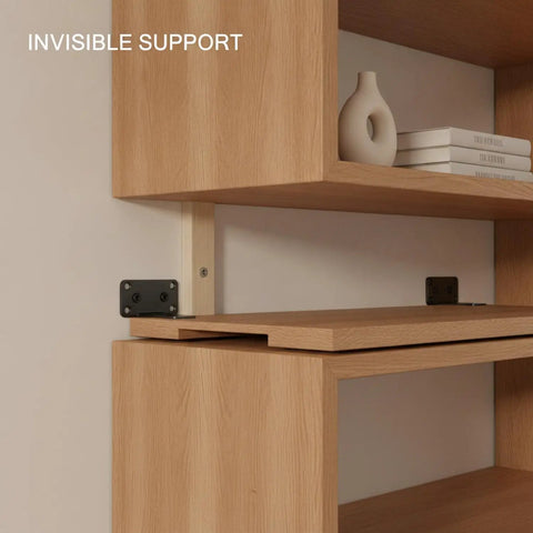 Hidden Shelf Brackets For Floating Shelves Black Cold Rolled Steel Support For 1.2 To 1.5 Inch Thick Boards Invisible Mounting