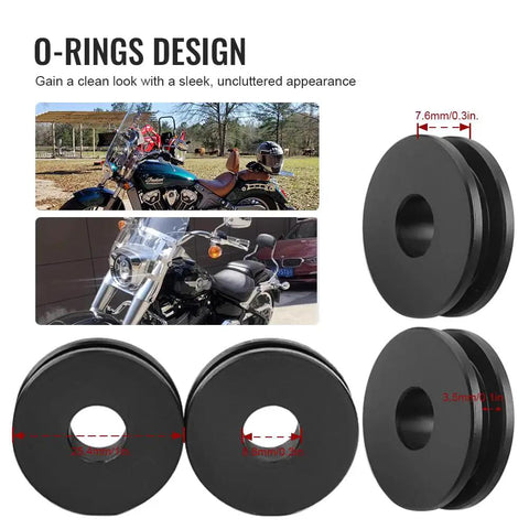 Detachable Front Windshield Bushing Kit with Grommets for Harley Road King FLHR 1994-2014 showcasing nylon black grommets
