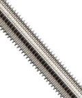 Close-up view of 48 Inch Stainless Steel All Threaded Rods 3/8-16 UNC Heavy Duty, showing corrosion-resistant threading for projects.