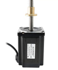 Heavy Duty Nema 34 Linear Screw Stepper Motor delivering 8 Newton Meter torque with metallic lead screw for CNC machines.