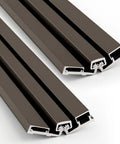 83 Inch Aluminum Continuous Hinge For Doors 2 Pack Heavy Duty Geared Full Length Pin Style Dark Bronze Finish profile view.