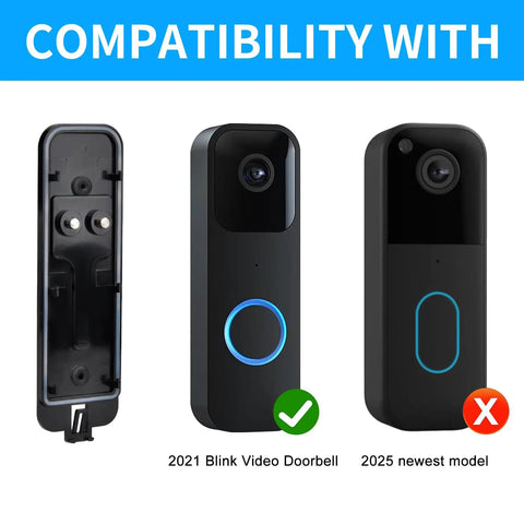 Built Tough Backplate Replacement For Leading Smart Doorbell Systems, compatible with 2021 Blink video doorbell mounting.