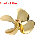 Beefy Four Blade Zinc Alloy RC Boat Propeller With Gold Plated Finish 4Mm Shaft 55Mm Diameter Left Hand Rotation