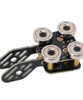 Close-up of Totally Portable Dual Paddle Morse Key With Magnetic Base for HAM Radio and CW Fans, showing mechanical switch and base