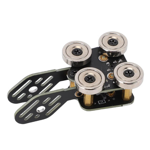 Close-up of Totally Portable Dual Paddle Morse Key With Magnetic Base for HAM Radio and CW Fans, showing mechanical switch and base