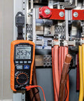 ET600 Multimeter Megohmmeter Insulation Tester With Auto-Ranging TRMS Readouts measuring electrical panel