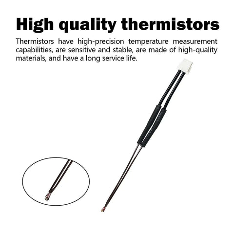 Close-up of high-quality thermistor for 0.4mm Ceramic Hotend Upgrade For Elegoo Centauri Carbon 3D Printer with wiring detail.