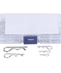 100Pcs Cotter Pins Assortment Kit With Storage Box Carbon Steel Split Pin Clips For Automotive Tractor Hitch And Machinery Fastening Needs Heavy Duty Garage Ready Must Have, clear box with six cotter pin sizes
