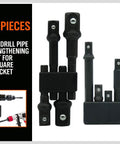Eight Piece Impact Socket Adapter Set For One Quarter Inch Three Eighths Inch And One Half Inch Drives Quick Change Drill Chucks